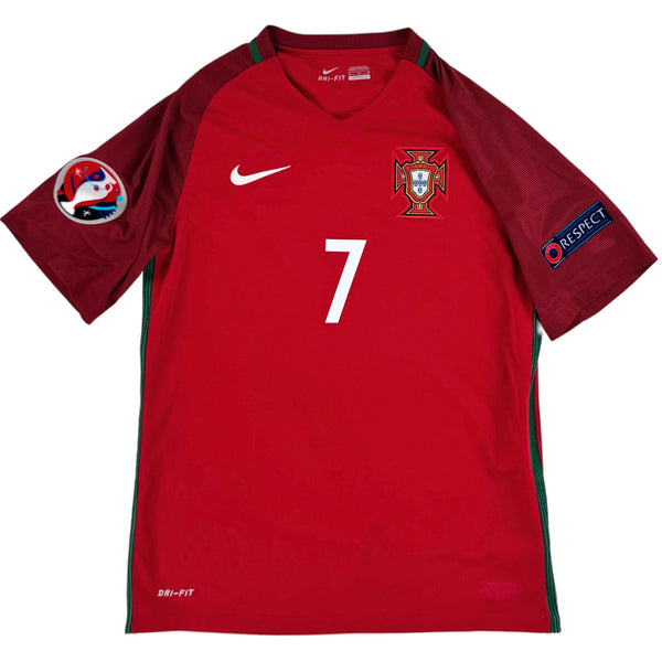 2016 Portugal EK Thuis Shirt Ronaldo #7 - 9/10 - (M) - Oldschool Voetbalshirts
