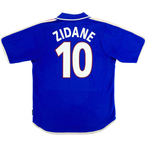 2000 Frankrijk EK Thuis Shirt Zidane - 9/10 - (M) - Oldschool Voetbalshirts