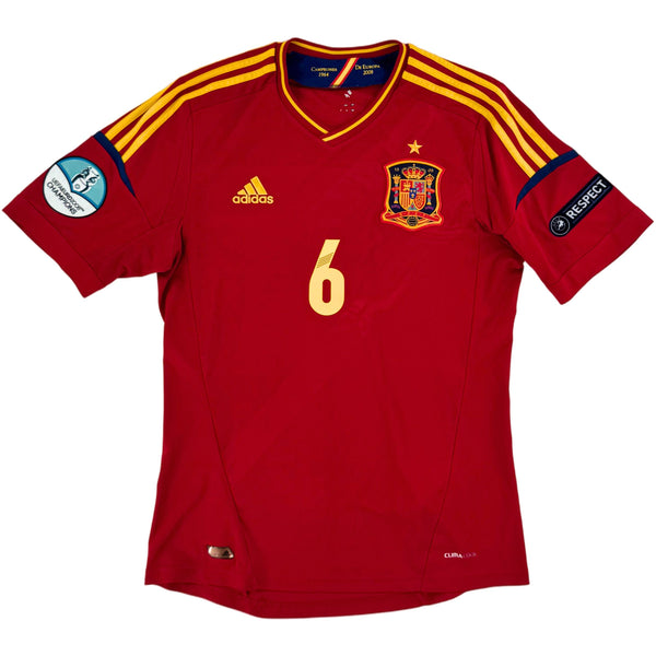 2012 Spanje EK Thuis Shirt Iniesta #6 - 8/10 - (M) - Oldschool Voetbalshirts