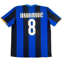 2008-09 Inter Milan Thuis Shirt Ibrahimovic - 9/10 - (XL)