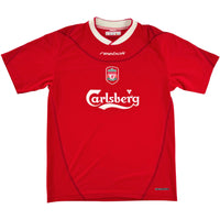 2002-04 Liverpool Thuis Shirt Gerrard - 9/10 - (M) - Oldschool Voetbalshirts