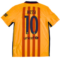 2015-16 Barcelona Uit Shirt Messi #10 - 9/10 - (M) - Oldschool Voetbalshirts