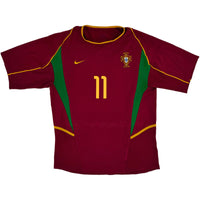 2002-03 Portugal Thuis Shirt Ronaldo - 7/10 - (M) - Oldschool Voetbalshirts