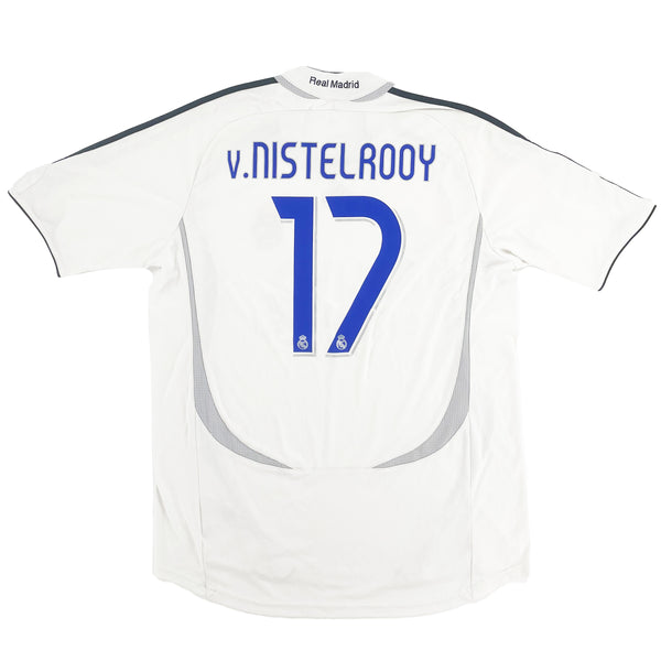 2006-07 Real Madrid Thuis Shirt Van Nistelrooy - 9/10 - (XL) - Oldschool Voetbalshirts