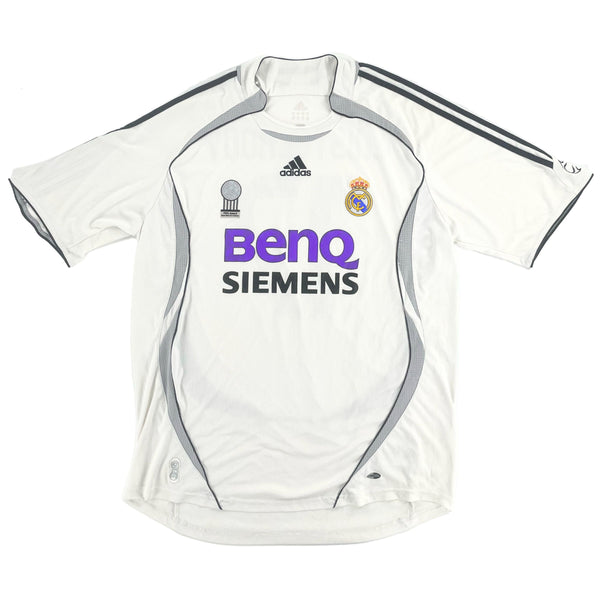 2006-07 Real Madrid Thuis Shirt Van Nistelrooy - 9/10 - (XL) - Oldschool Voetbalshirts